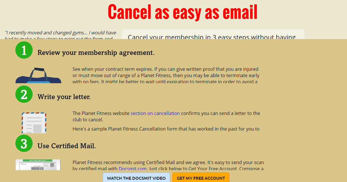 Cancel Planet Fitness Membership Online